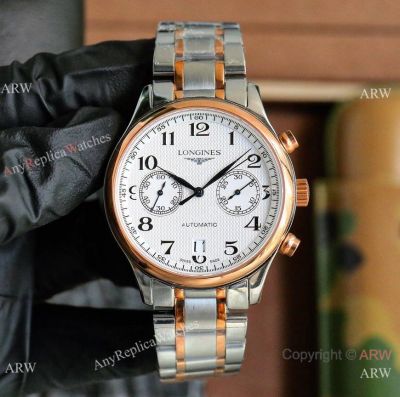 Copy Longines Master Complications Half Rose Gold Mens Watches
